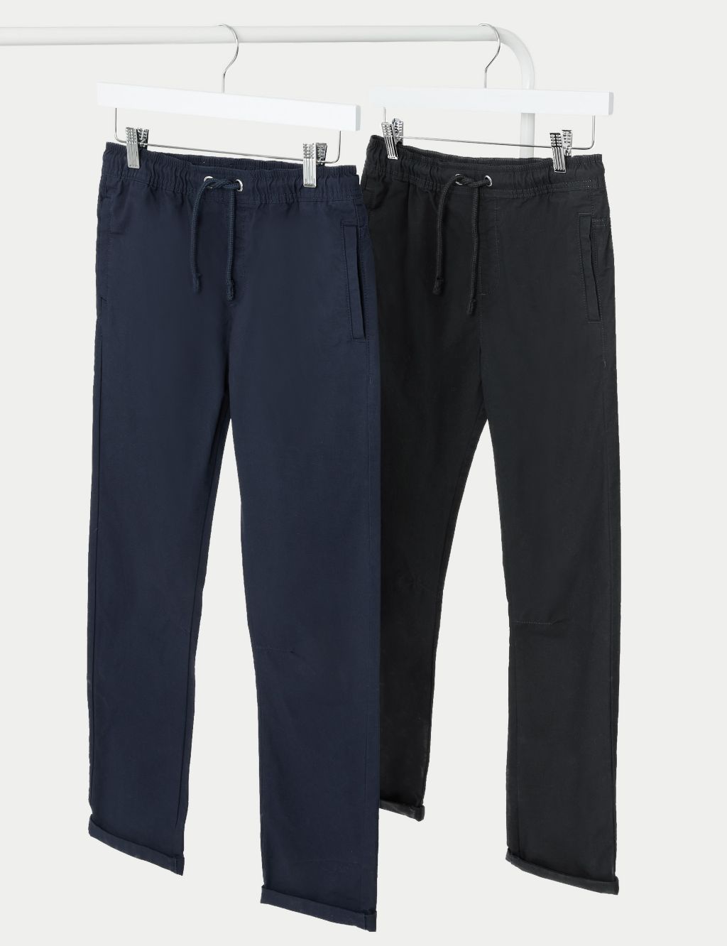 2pk Pure Cotton Ripstop Trousers (6-16 Yrs) image 1