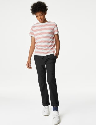 2pk Pure Cotton Ripstop Trousers (6-16 Yrs)