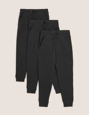 

Boys M&S Collection 3pk Cotton Rich Joggers (6-16 Yrs) - Black, Black