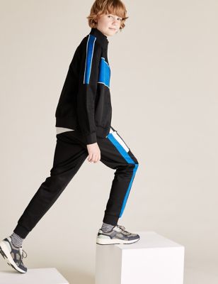 Jogging skinny en coton à rayure latérale (du 6 au 14 ans) - Black