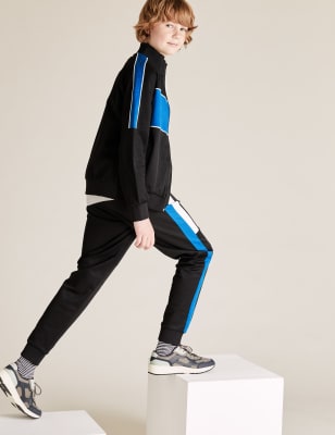 Jogging skinny en coton à rayure latérale (du 6 au 14 ans) - Black