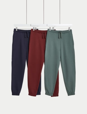 3pk Cotton Rich Joggers (6-16 Yrs)