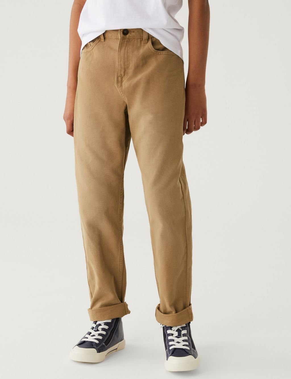 Pure Cotton Relaxed Trousers (6-16 Yrs) image 3