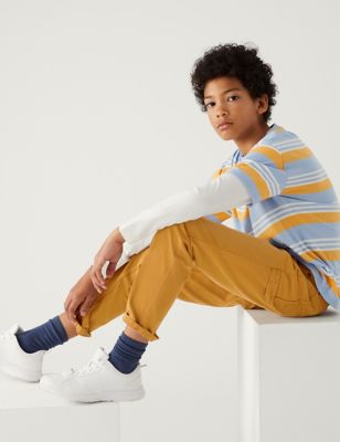 

Boys M&S Collection Pure Cotton Relaxed Trousers (6-16 Yrs) - Golden Tan, Golden Tan