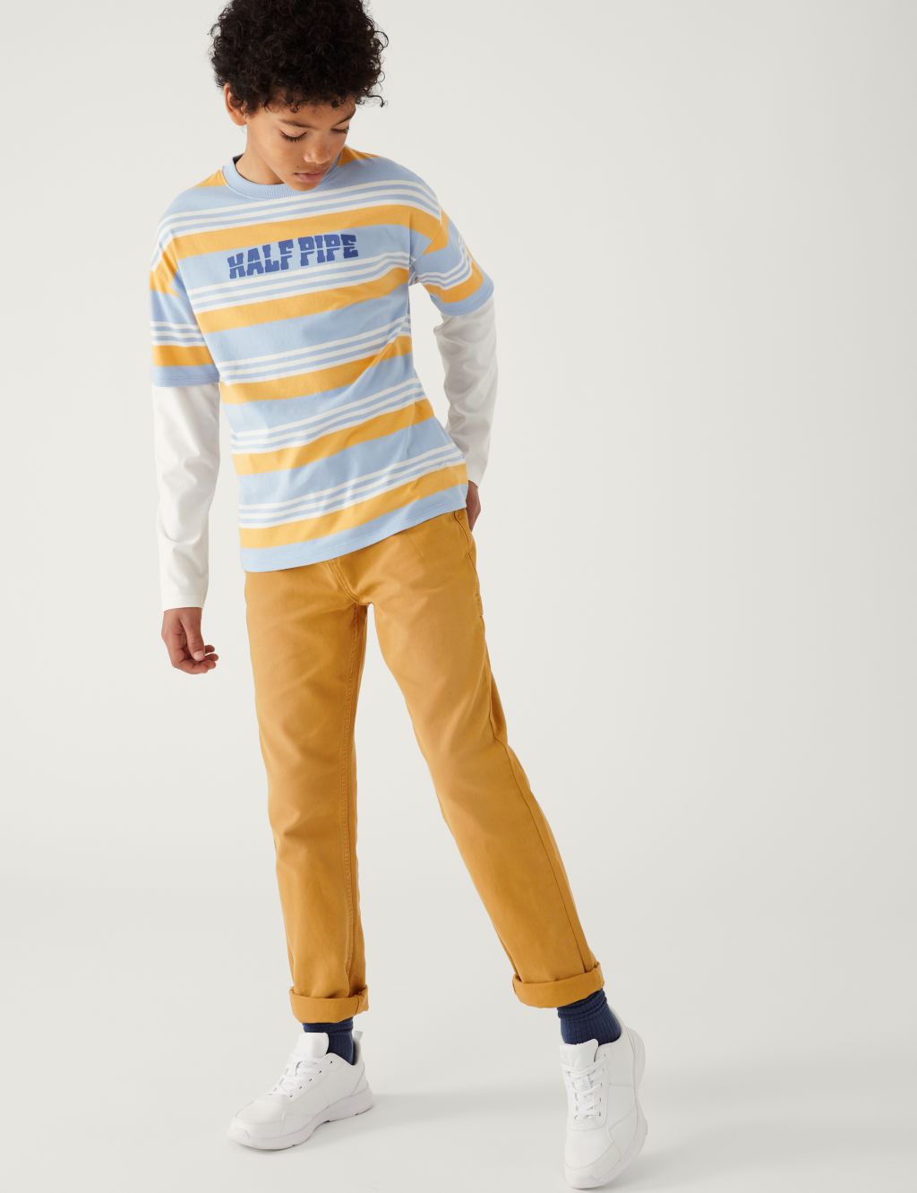 Pure Cotton Relaxed Trousers (6-16 Yrs) image 2