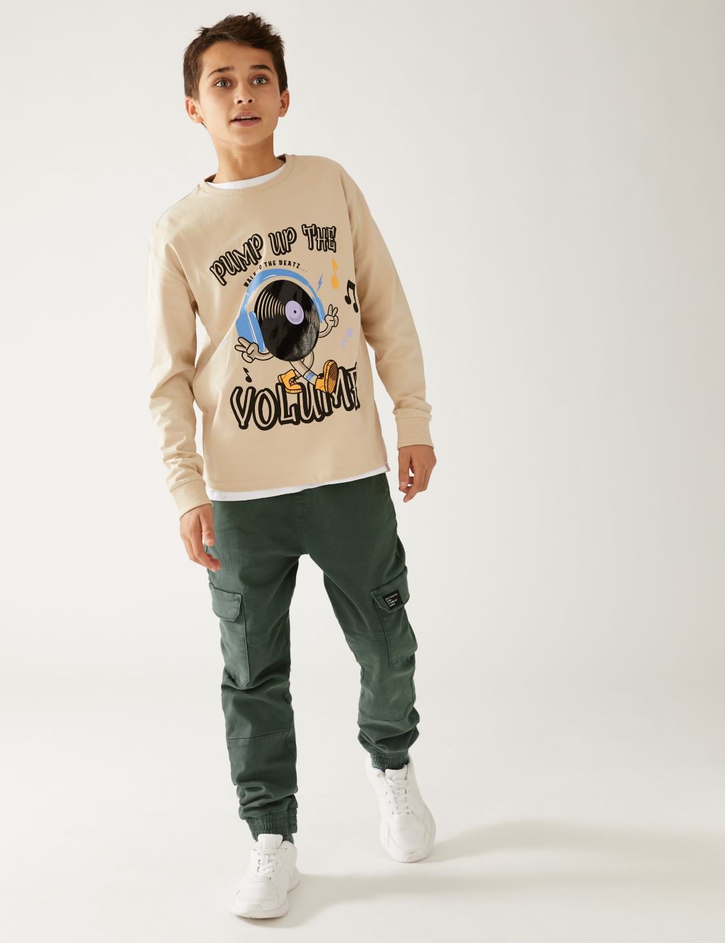 Cotton Rich Woven Cargo Trousers (6-16 Yrs) image 2