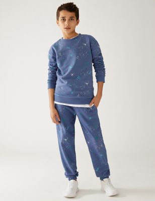 Pantalón deportivo de algodón con diseño de salpicaduras de pintura (6-16&nbsp;años) - ES