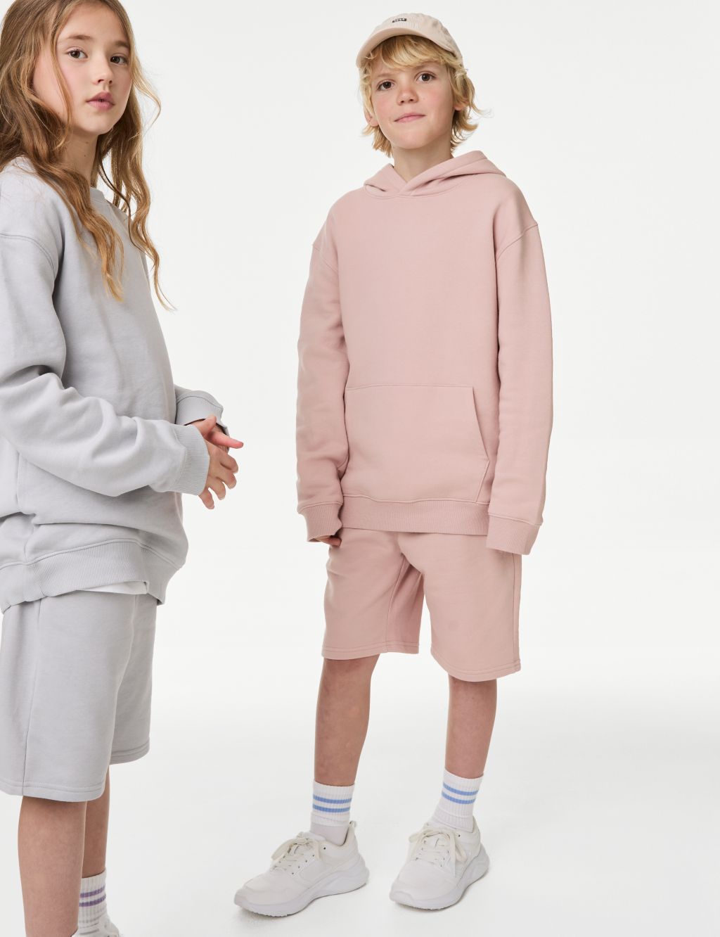 Kids Patch Pocket Sweatshirt and Sweat Pants Set(1-6y)- Pink