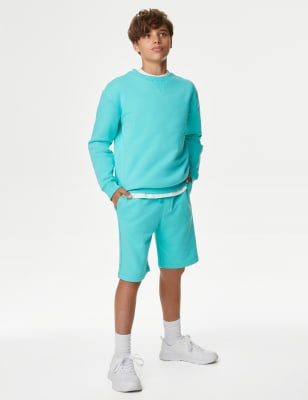 

M&S Collection Shorts mit hohem Baumwollanteil (6-16 J.) - Aqua, Aqua