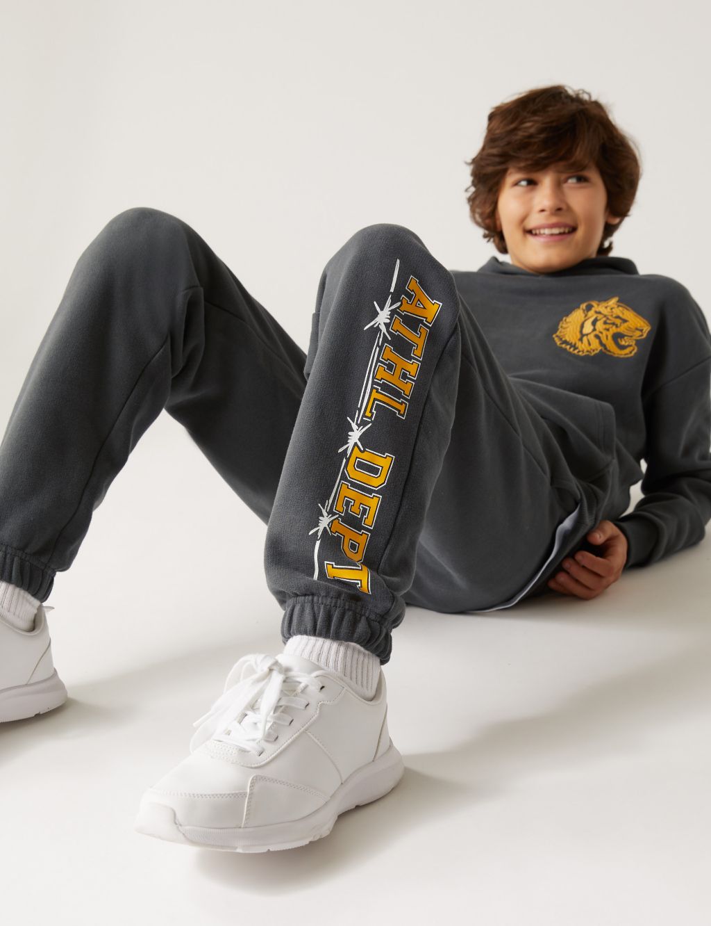 Relaxed Cotton Rich Varsity Joggers (6-16 Yrs) image 1