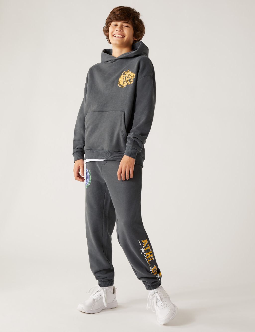 Relaxed Cotton Rich Varsity Joggers (6-16 Yrs) image 2