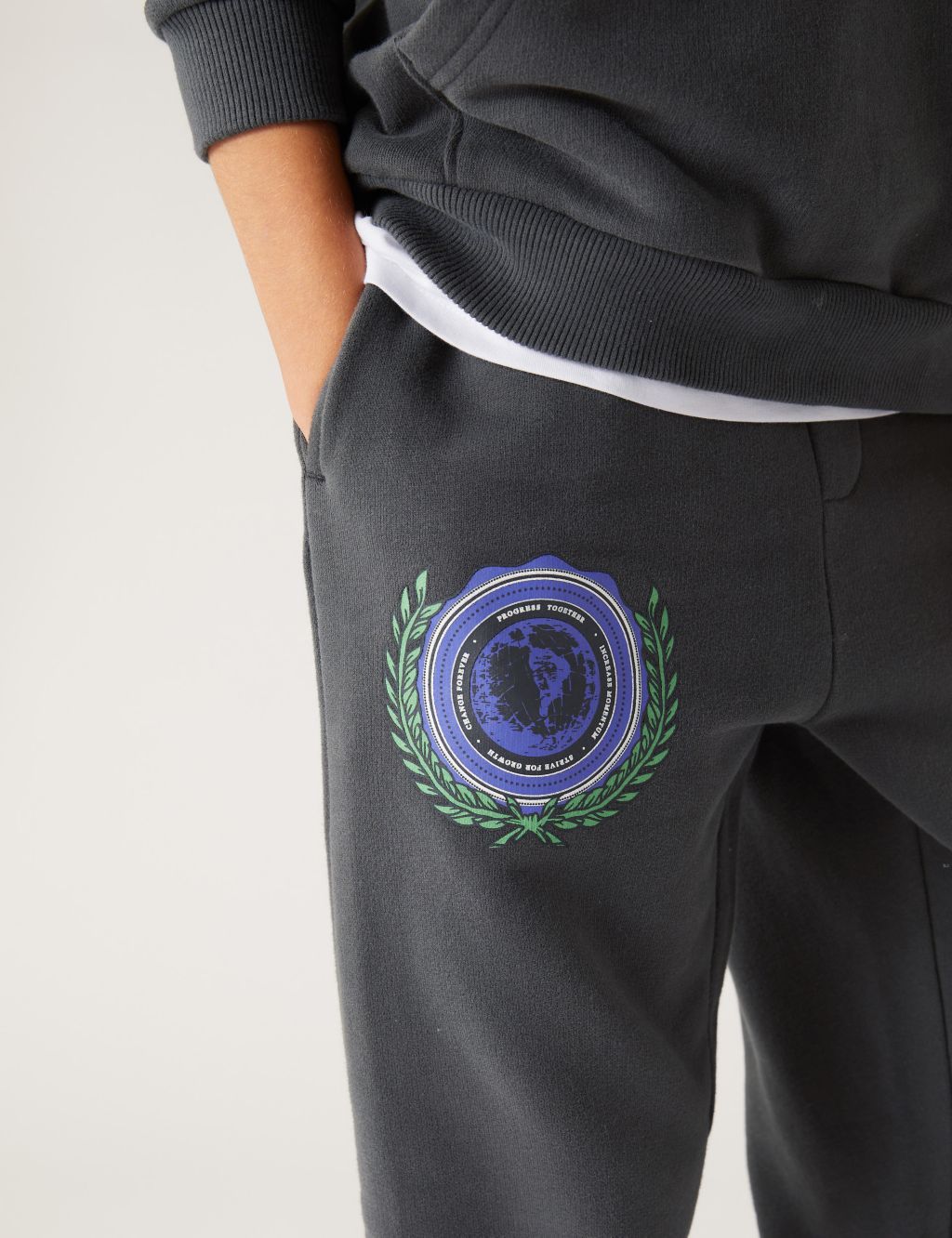 Relaxed Cotton Rich Varsity Joggers (6-16 Yrs) image 3