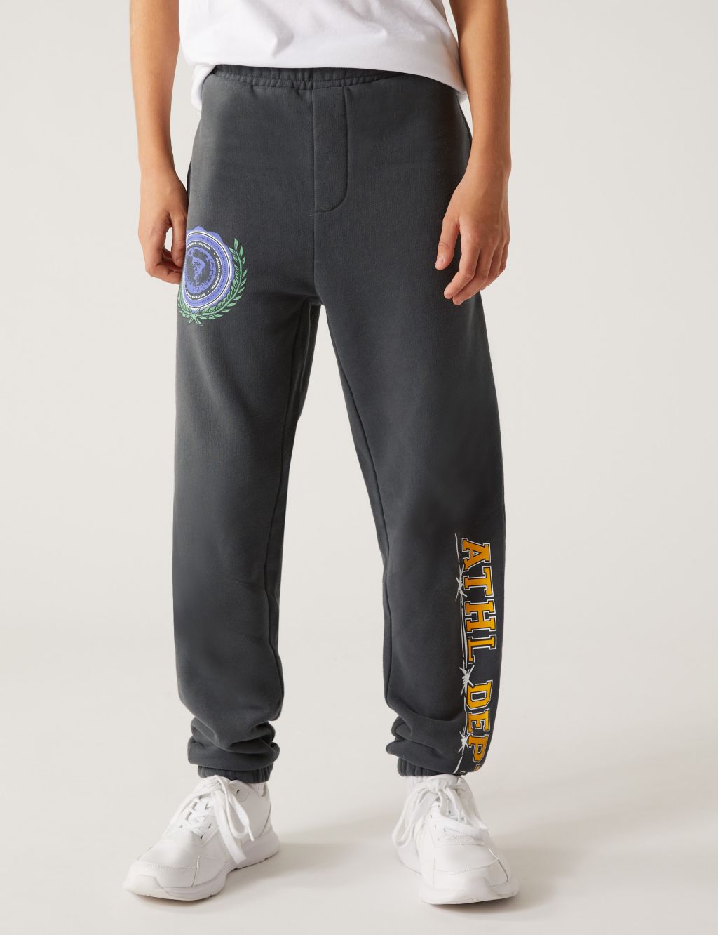 Relaxed Cotton Rich Varsity Joggers (6-16 Yrs) image 4