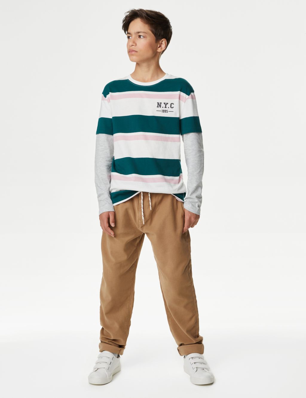 Relaxed Cotton Rich Skater Chinos (6-16 Yrs) image 1