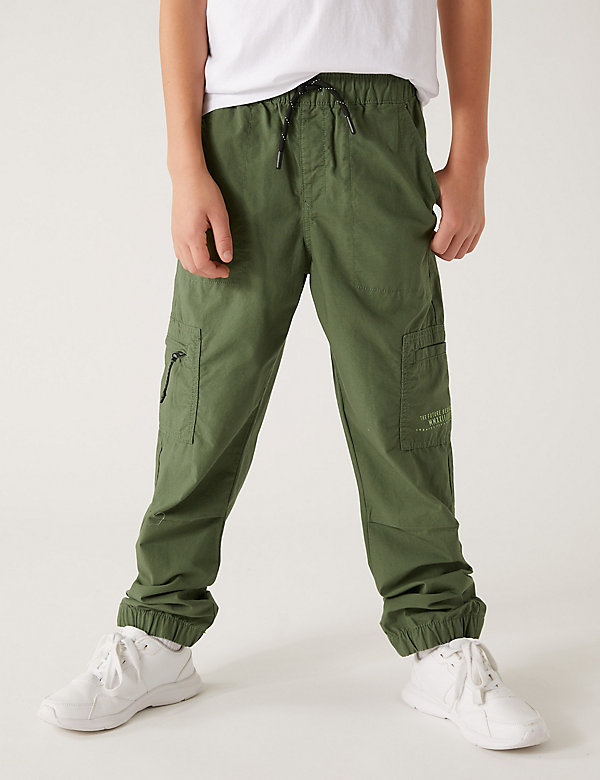 Pure Cotton Cargo Trousers (6-16 Yrs) - CY