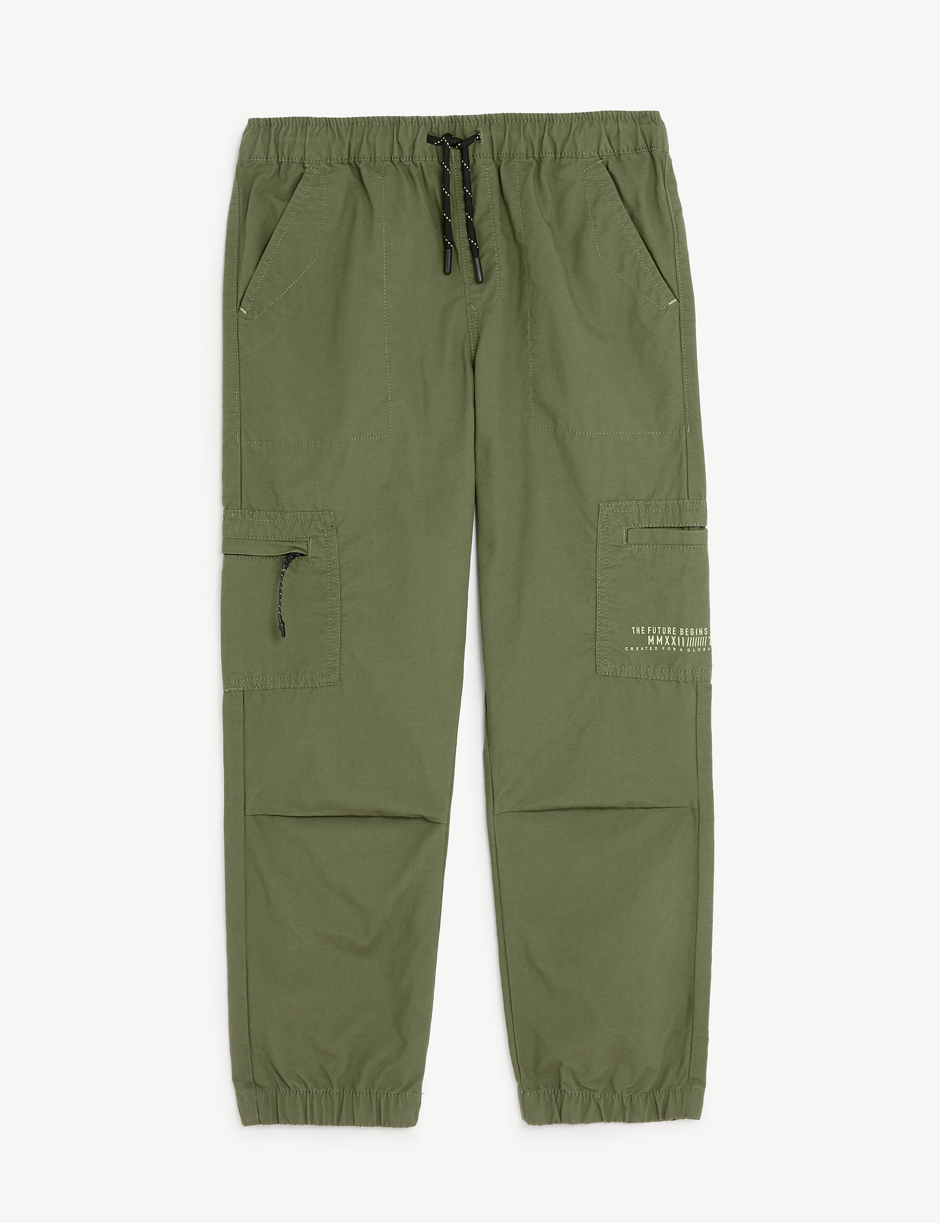 Pure Cotton Cargo Trousers (6-16 Yrs)