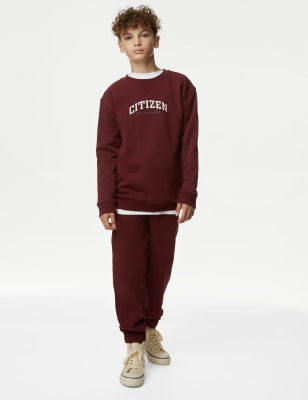 

Boys M&S Collection Cotton Rich Joggers (6-16 Yrs) - Redwood, Redwood