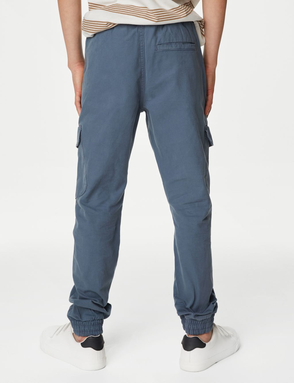 Pure Cotton Cargo Trousers (6-16 Yrs) image 4