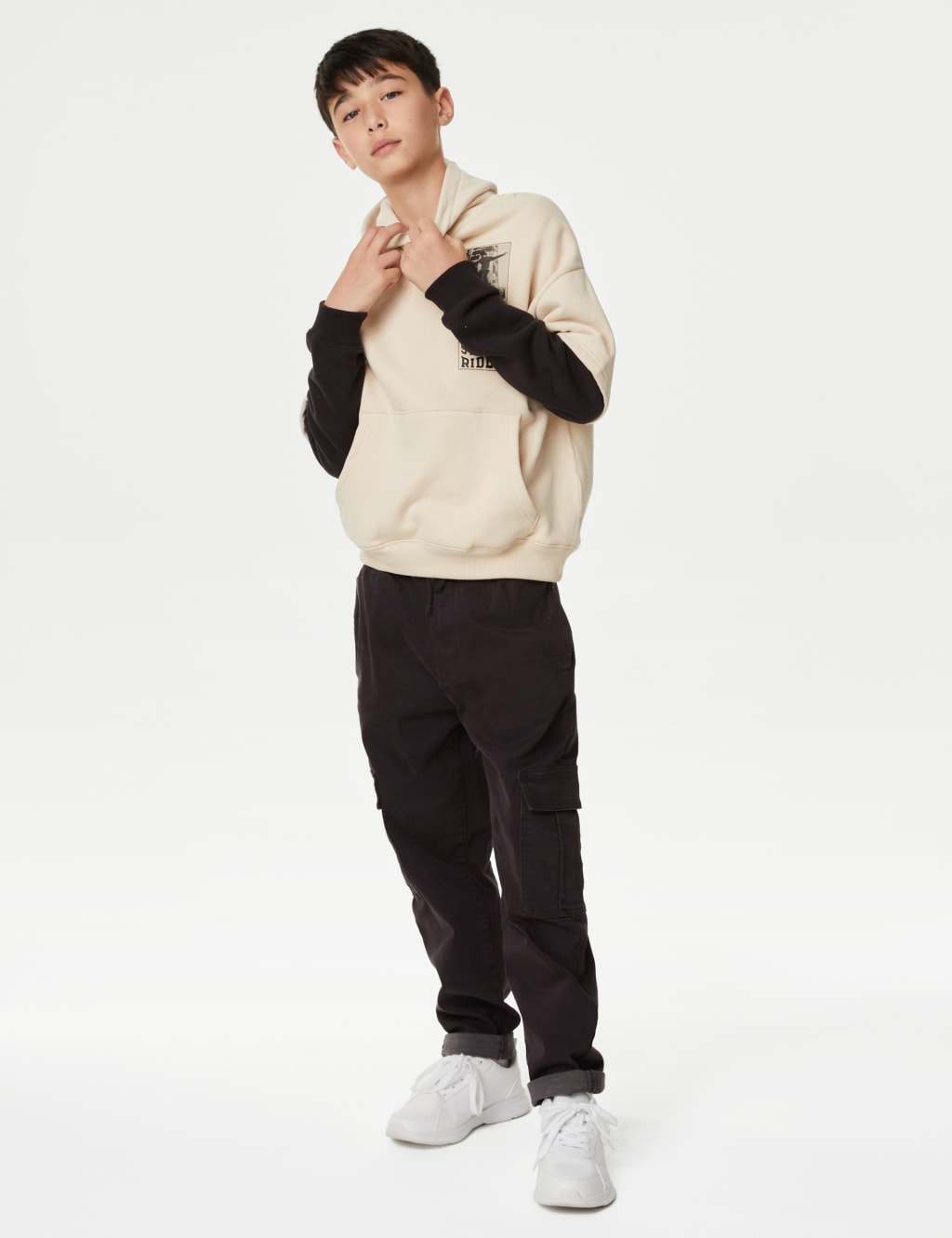 Cotton Rich Cargo Trousers (6-16 Yrs) image 1