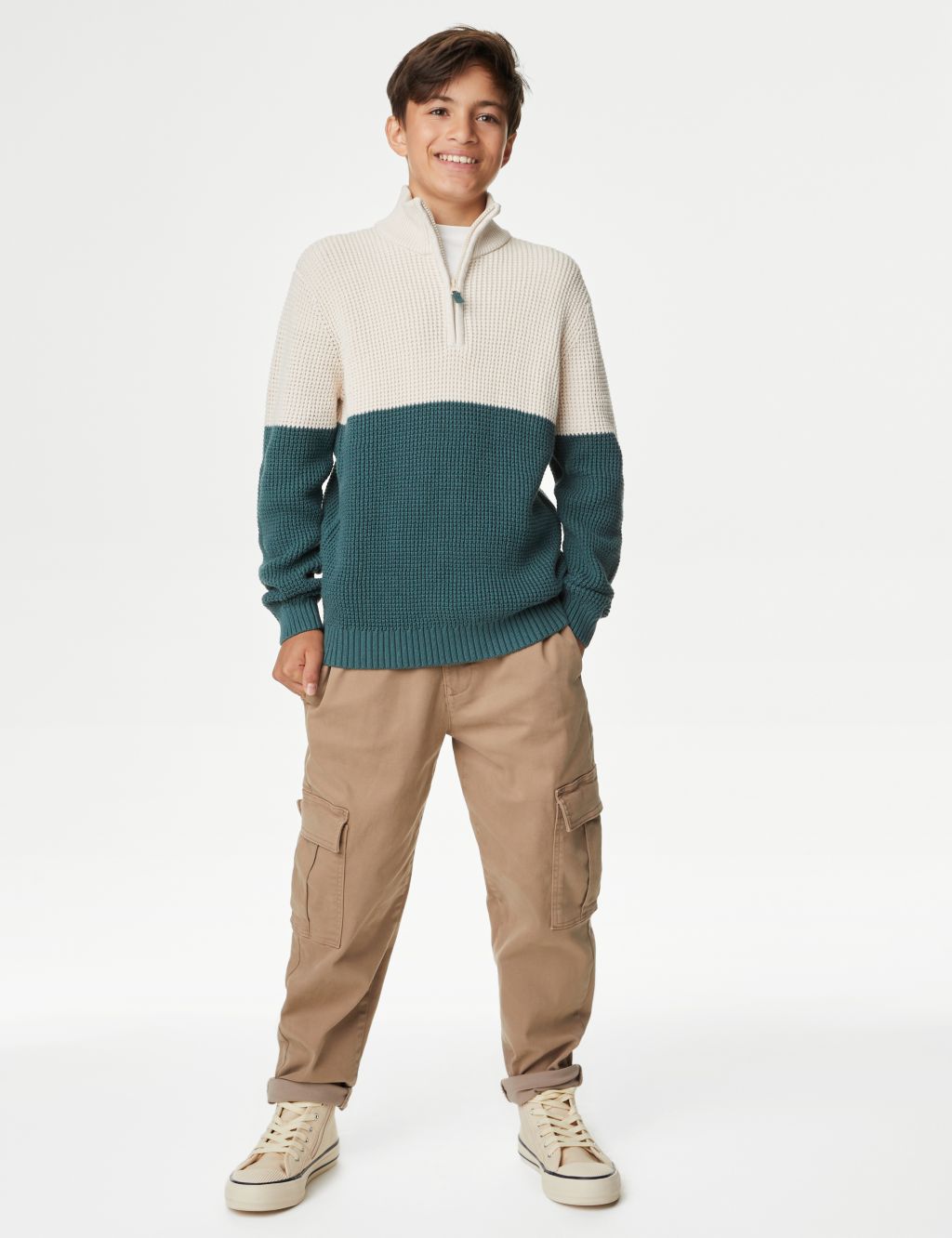 Cotton Rich Cargo Trousers (6-16 Yrs) image 1