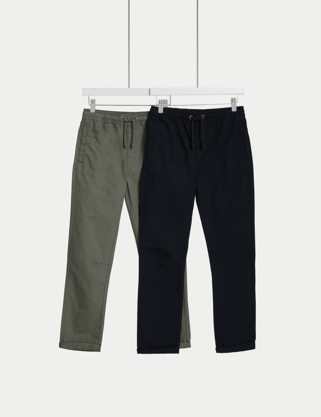 2pk Pure Cotton Trousers (6-16 Yrs) image 1