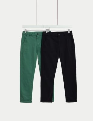 2pk Cotton Rich Chinos (6-16 Yrs)