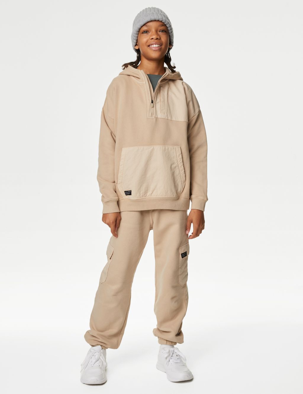 Pure Cotton Cargo Joggers (6-16 Yrs) image 4