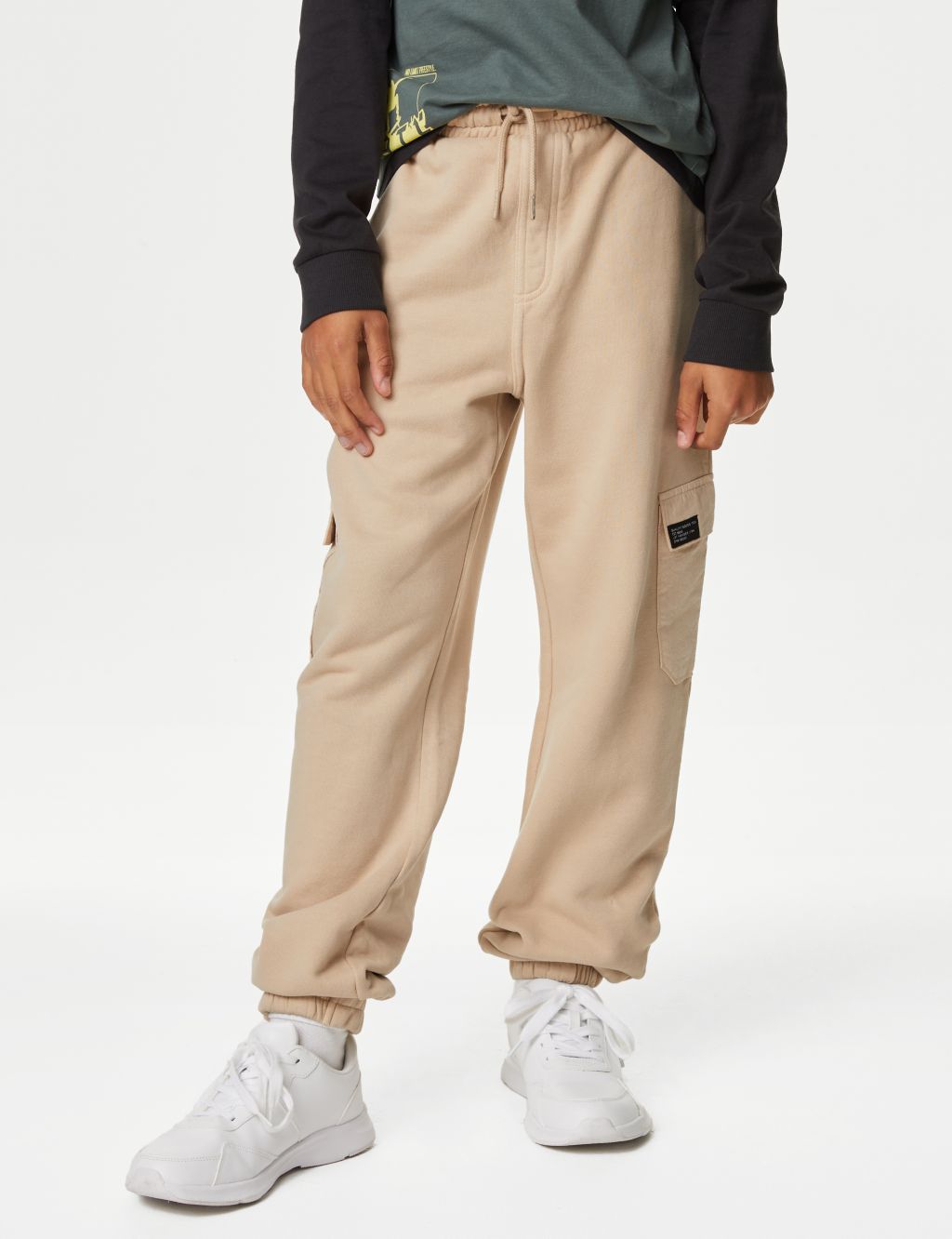 Pure Cotton Cargo Joggers (6-16 Yrs) image 5
