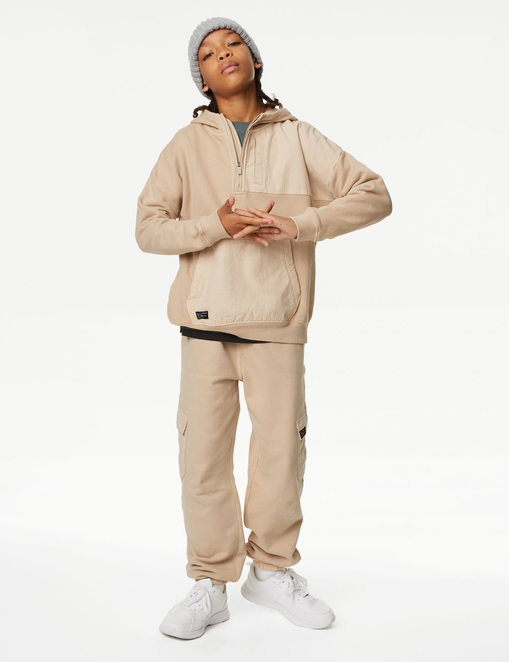 Pure Cotton Cargo Joggers (6-16 Yrs) image 7