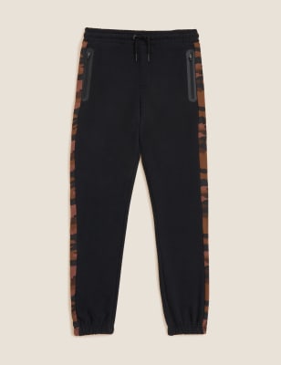 

M&S Collection Jogginghose mit hohem Baumwollanteil und Camouflageblock (6-16 J.) - Black Mix, Black Mix