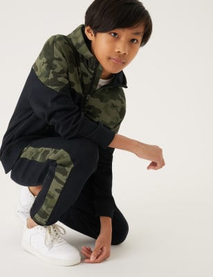 

Boys M&S Collection Cotton Rich Camouflage Side Stripe Joggers (6-16 Yrs) - Black Mix, Black Mix