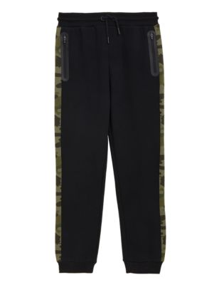 M&S Boys Cotton Rich Camouflage Side Stripe Joggers (6-16 Yrs)