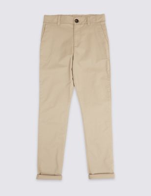 Additional Length Cotton Chinos with Stretch (3-16 Years) | M&S