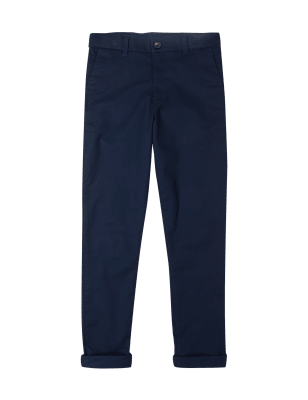 M&S Boys Cotton Rich Chinos with Stretch (3-16 Yrs)