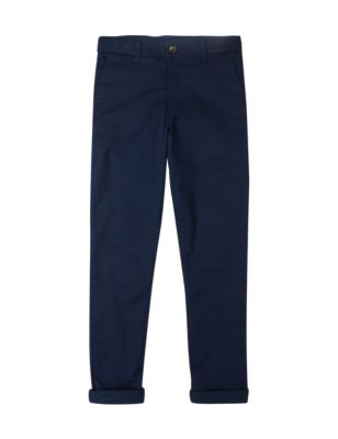 M&S Boys Cotton Rich Chinos with Stretch (3-16 Yrs)