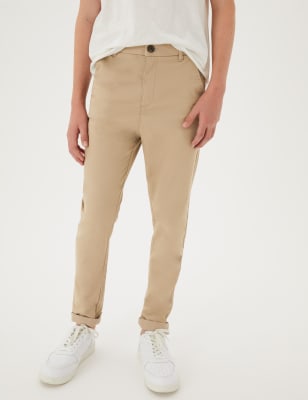 GAP Girls Easy Fit Slim Chino Trousers 15-16 Years W26 L30 Beige