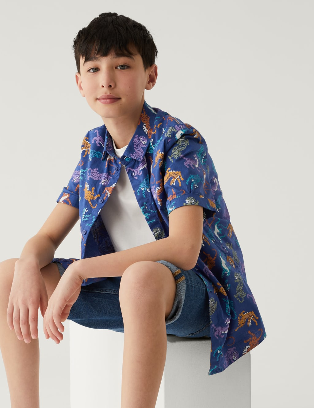 Pure Cotton Animal Print Shirt (6-16 Yrs) image 1