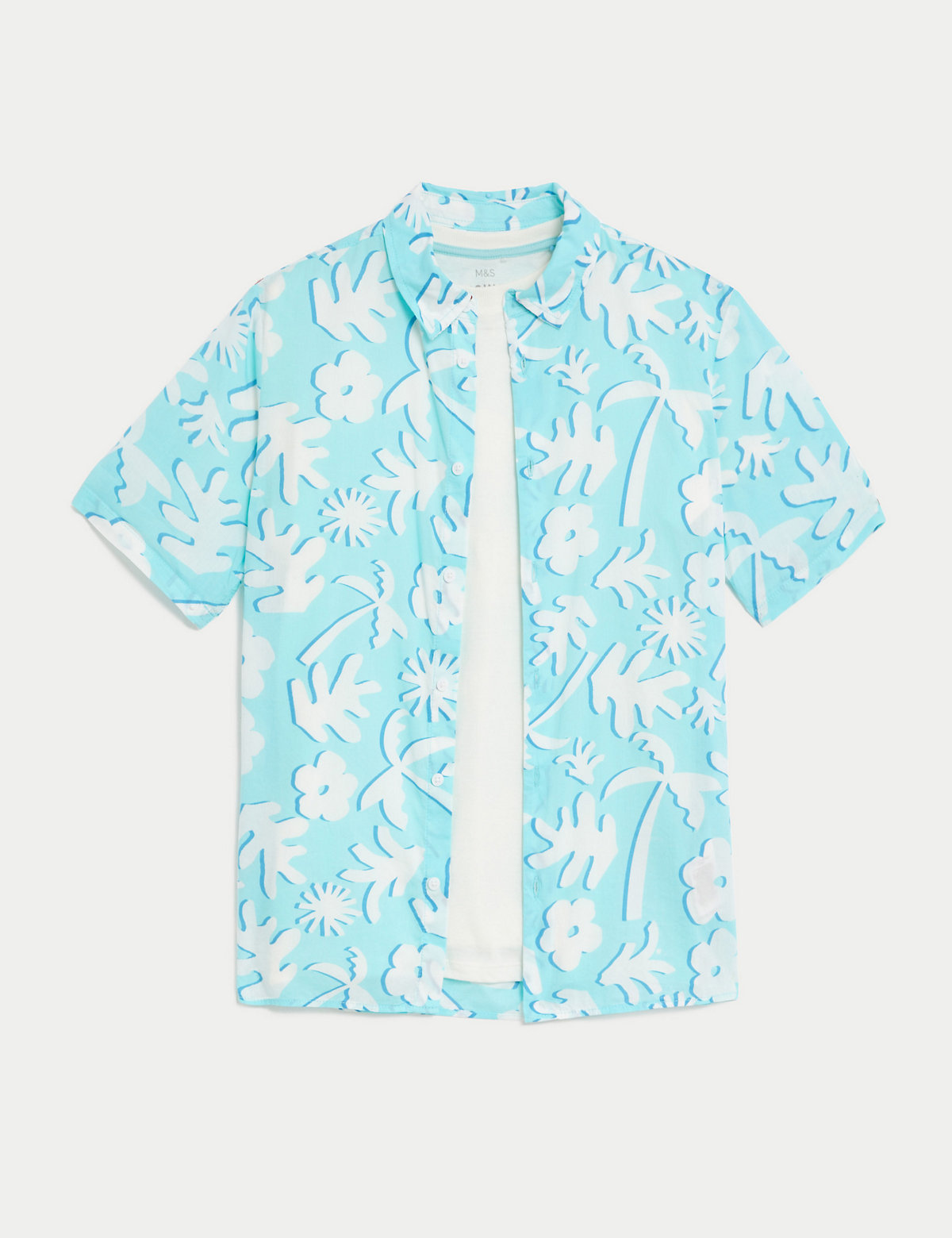 Cotton Rich Floral Shirt & T-Shirt Set