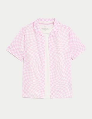 2pc Cotton Rich Check Shirt & T-Shirt Set