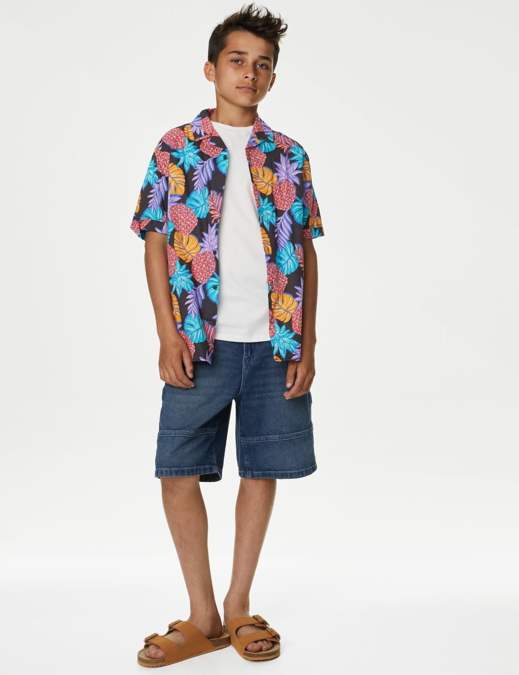 2pc Pineapple Shirt & T-Shirt Set (6-16 Yrs) image 1