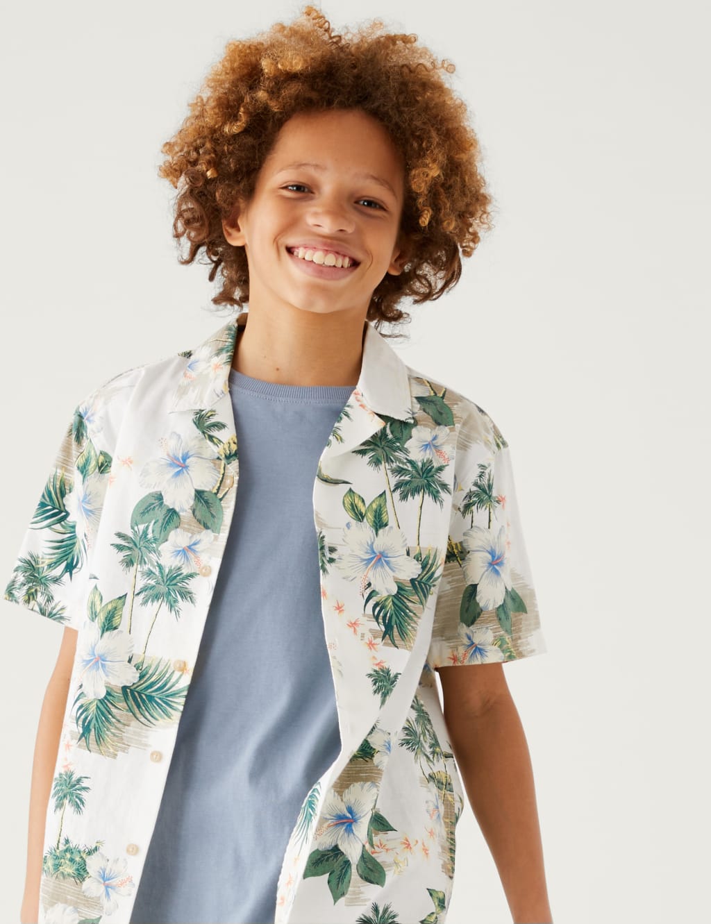 Pure Cotton Hawaiian Print Shirt (6 - 16 Yrs) image 2