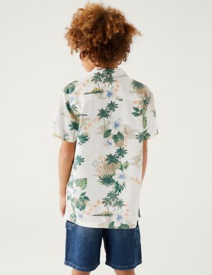 Pure Cotton Hawaiian Print Shirt