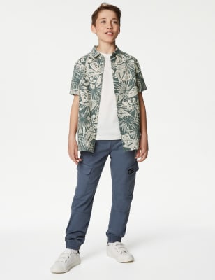 

Boys M&S Collection Pure Cotton Parrot Print Shirt (6-16 Yrs) - Dark Green, Dark Green