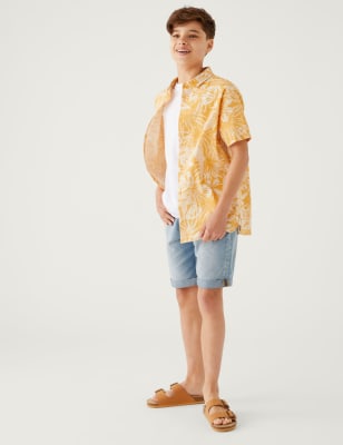 

M&S Collection Camisa 100% algodón con estampado de loro (6-16 años) - Yellow Mix, Yellow Mix