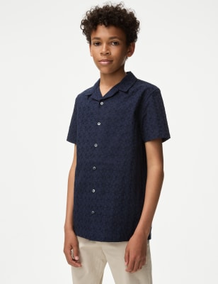 

M&S Collection Camisa 100% algodón con bordado Eid (2-16 años) - Blue, Blue