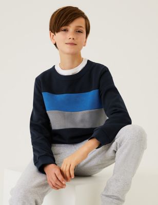 

Boys M&S Collection Cotton Rich Colourblock Sweatshirt (6-16 Yrs) - Charcoal Mix, Charcoal Mix