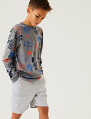 

Boys M&S Collection Pure Cotton Slogan Top (6-16 Yrs) - Grey Mix, Grey Mix