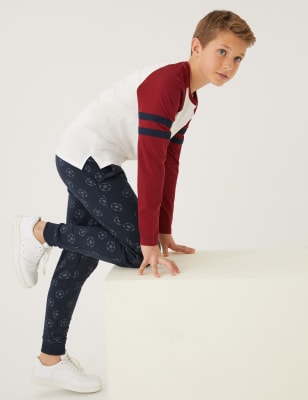 

M&S Collection Pantalón deportivo de algodón con estampado de fútbol (6-16 años) - Charcoal, Charcoal