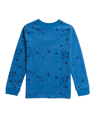 

Boys M&S Collection Pure Cotton Paint Splat Top (6 - 16 Yrs) - Blue Mix, Blue Mix