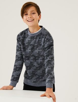 

Boys M&S Collection Cotton Rich Camouflage Sweatshirt (6-16 Yrs) - Grey Mix, Grey Mix
